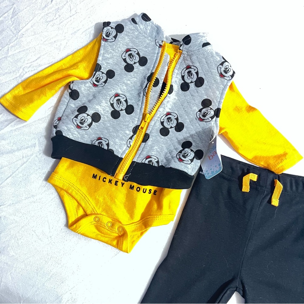 Disney Mickey Mouse Yellow and Gray Outfit : Box W05: